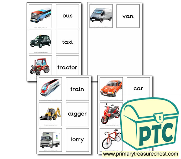 Land Transport Themed Matching Cards
