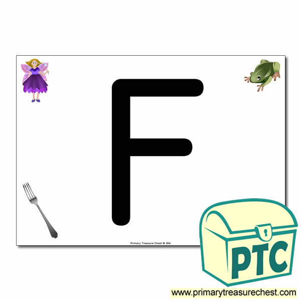 'F' Uppercase Letter A4 poster with high quality realistic images