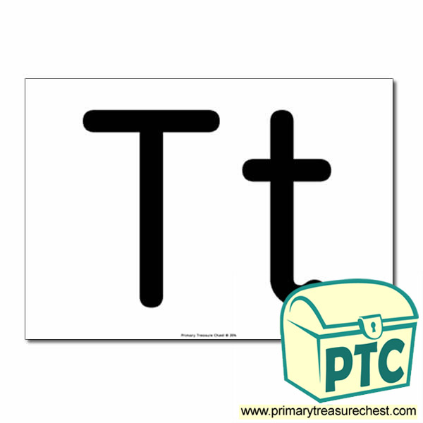 'Tt' Upper and Lowercase Letters A4 poster (No Images)