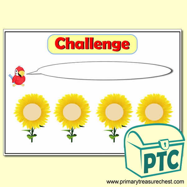 Number Line Sunflower Challenge Poster
