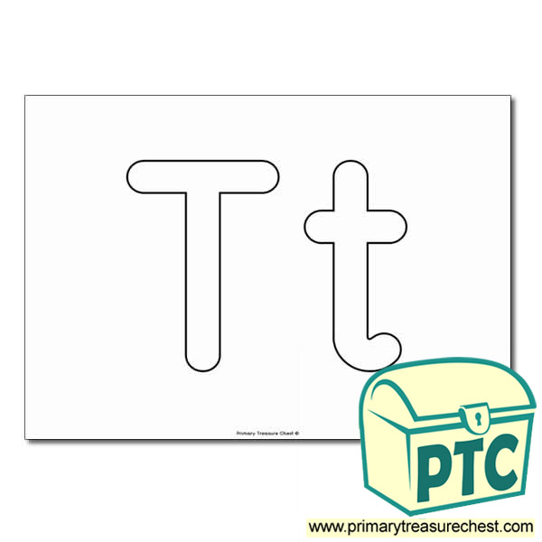  'Tt' Upper and Lowercase Bubble Letters A4 Poster - No Images.