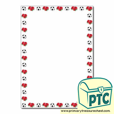 Flowers and Football Page Border/Writing Frame (no lines)