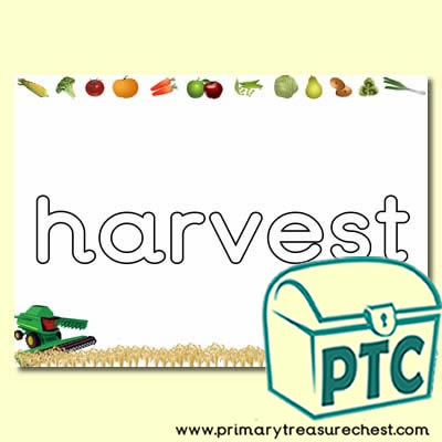  Literacy 'harvest' Playdough Mat 