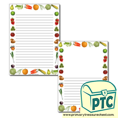 Harvest fruit & vegetables Page Border/Writing Frame (narrow lines)
