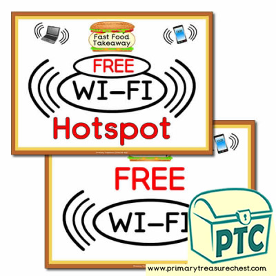 'FREE WiFi' 'WIFI Hotspot' Posters