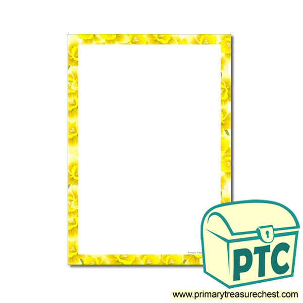 Daffodil Themed Page Border - No Lines