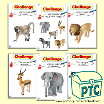 African Animals  Themed ICT Challenge Cards