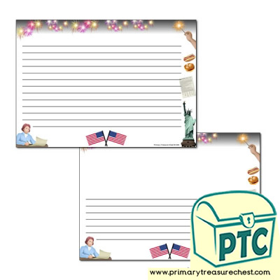 Independence Day Themed Landscape Writing Frame (narrow lines)
