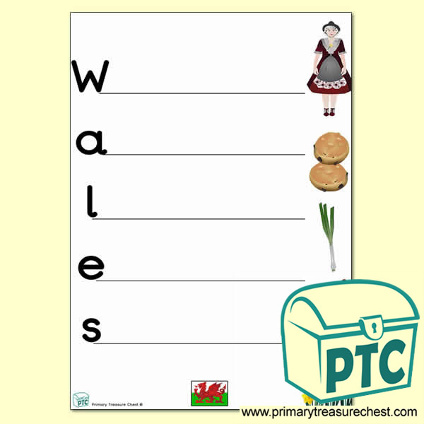 Cymru - Wales Acrostic Poem Worksheet