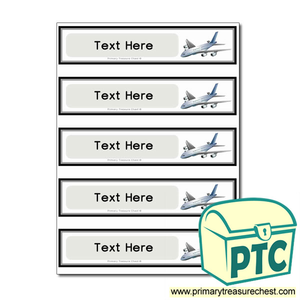 Aeroplane Themed Pupil Drawer Labels (Small)