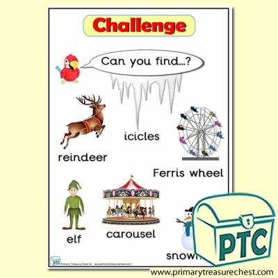 Christmas / Winter Themed 'Can you find …?' Words & Pictures Challenge