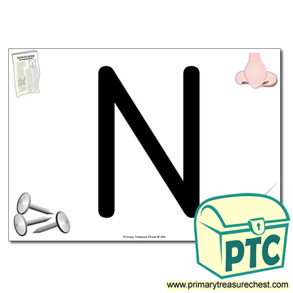 'N' Uppercase Letter A4 poster with high quality realistic images