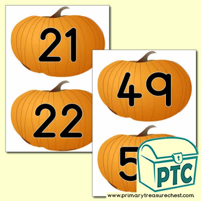 Pumpkin Themed Number Line 11-50