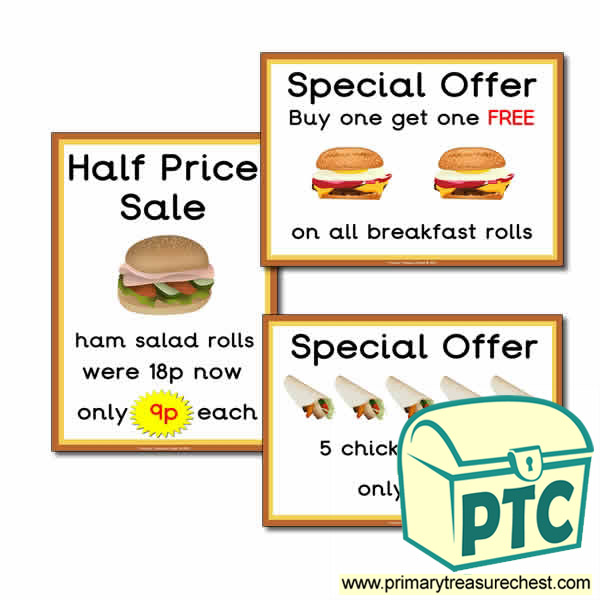 Sandwich Shop Role Play Special Offers (1-20p)