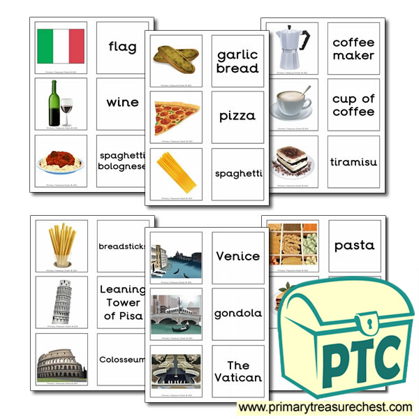 Italy Themed Matching Cards
