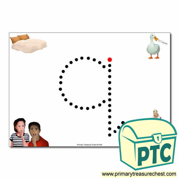 'q' Lowercase Letter Formation Activity - Join the Dots 