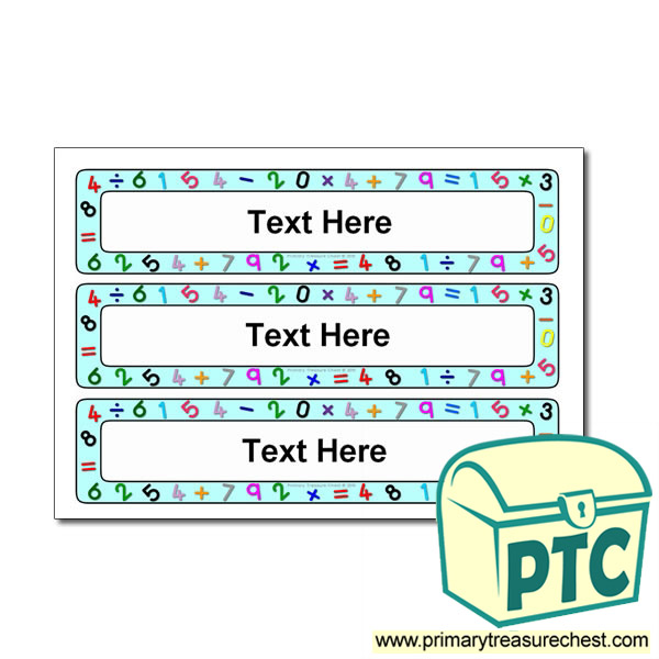 Maths Themed Drawer Labels (Large)