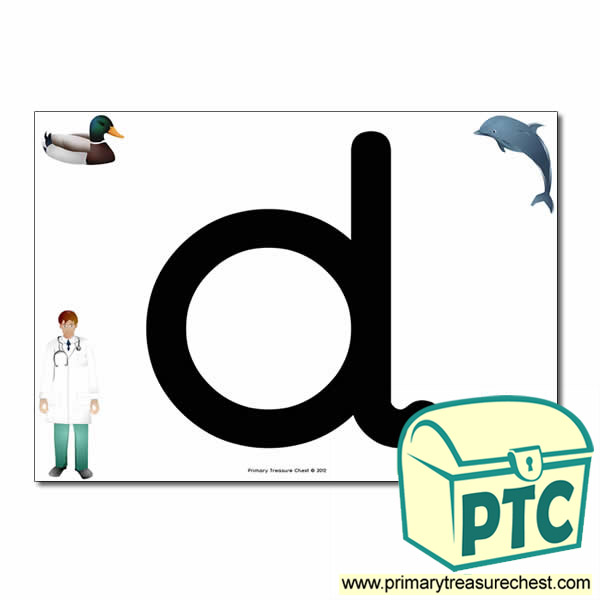  'd' Lowercase  Letter A4 Poster containing high quality realistic images.