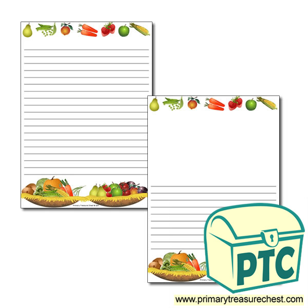 Harvest Thanksgiving Page Border/Writing Frame (narrow lines)