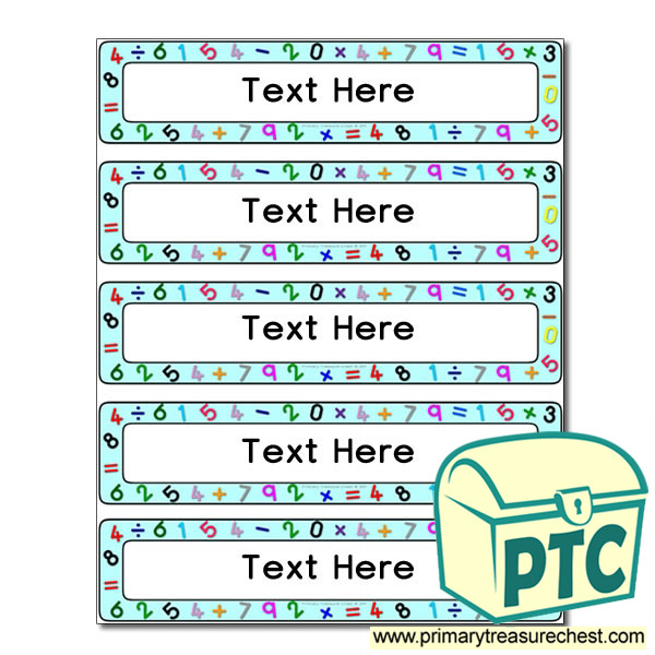Maths Themed Drawer Labels (Small)