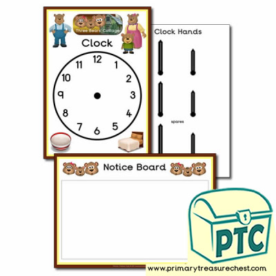Clock & Notice Board- Goldilocks and The Three Bears