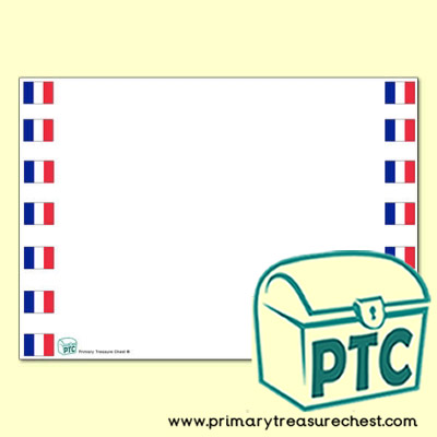 French Flag Landscape Page Border/Writing Frame (no lines)