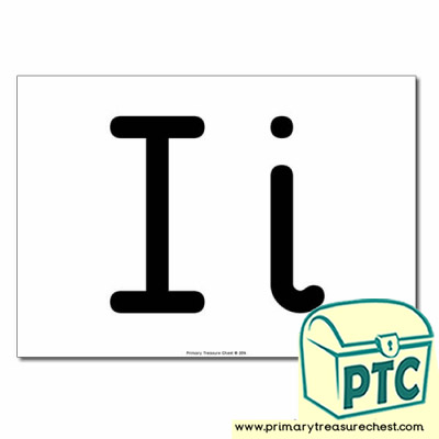 'Ii' Upper and Lowercase Letters A4 poster (No Images)