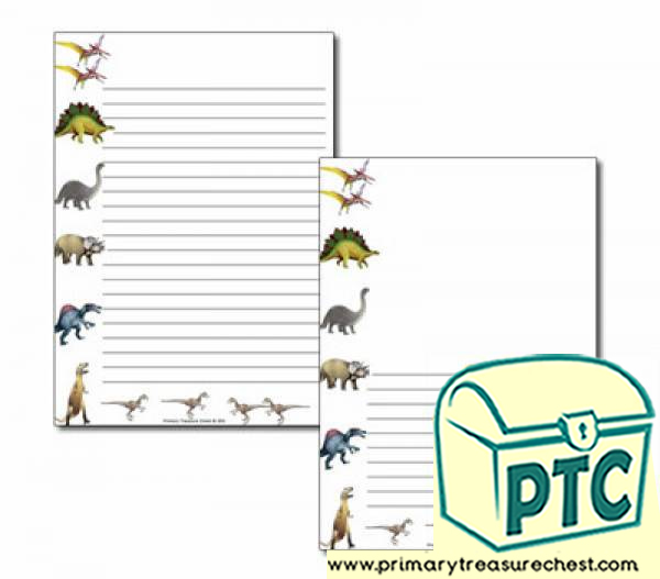 Dinosaur Themed Page Borders/Writing Frames (narrow lines)