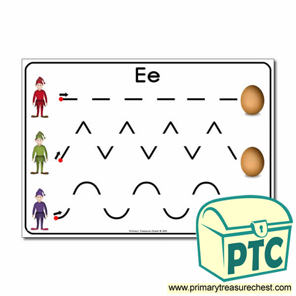 'Ee' Themed Pre-Writing Patterns Activity Sheet