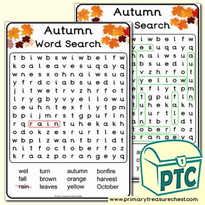  A4 Autumn Word Search (Easy)