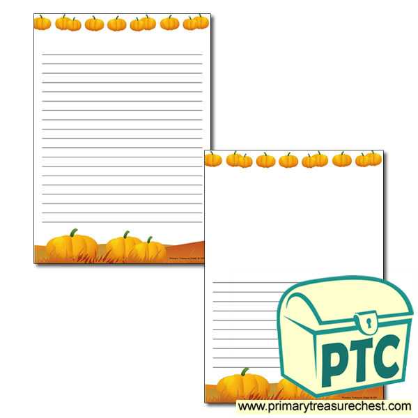 Pumpkin Page Border/Writing Frame (narrow lines)