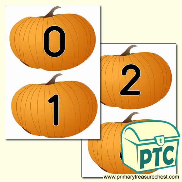 Pumpkin Themed Numbers 0 to 20