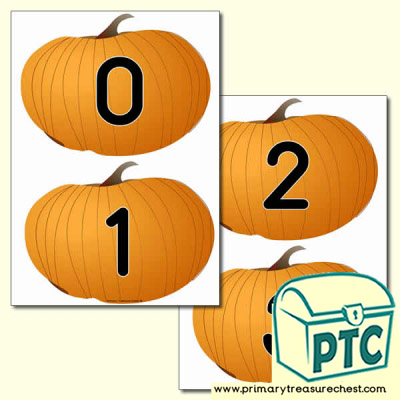 Pumpkin Themed Numbers 0 to 20