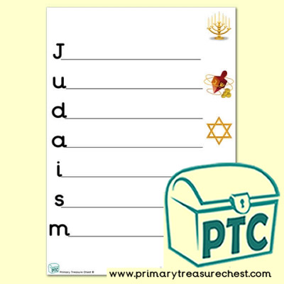 Judaism Acrostic Poem Worksheet
