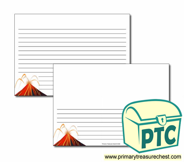 Volcano Landscape Page Border/Writing Frame (narrow lines)