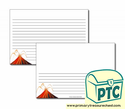 Volcano Landscape Page Border/Writing Frame (narrow lines)