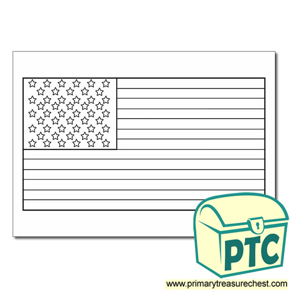American Flag Colouring sheet