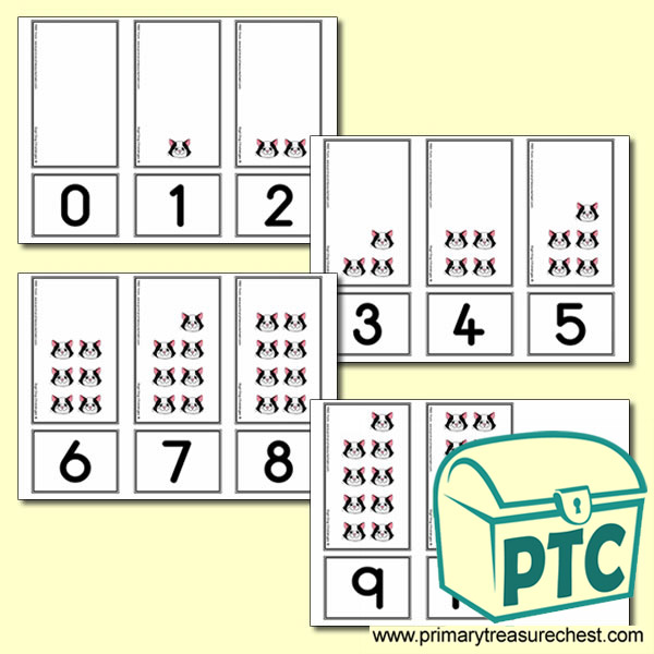 Calculating Cat Number Shapes Matching Cards 0 to 10
