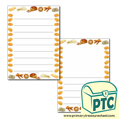 Bread Themed Page Borders/Writing Frames (wide lines)