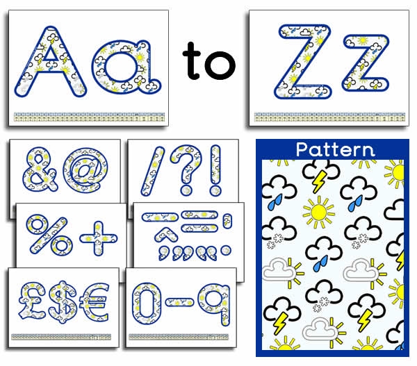Weather Symbols themed Display Lettering