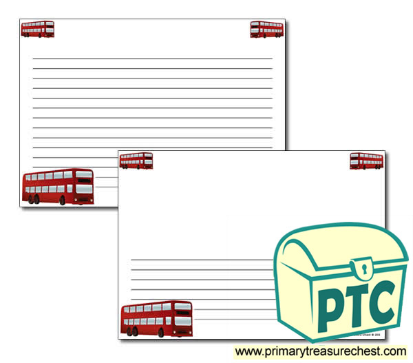 Bus Station Themed Landscape Page Border/Writing Frame (narrow lines)