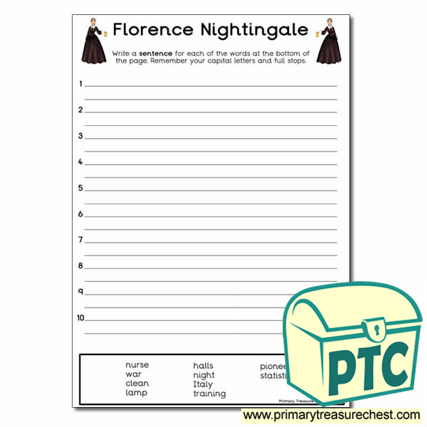Florence Nightingale Sentence Worksheet