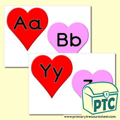 Heart Themed Alphabet Cards