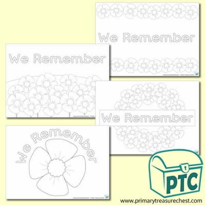 'We Remember' Colouring Sheets