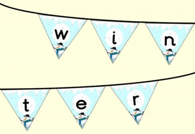 Winter Themed Bunting with Letters