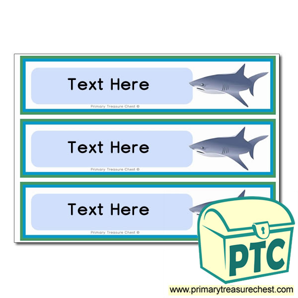 Sea Life Shark Themed Pupil Drawer Labels (Large)