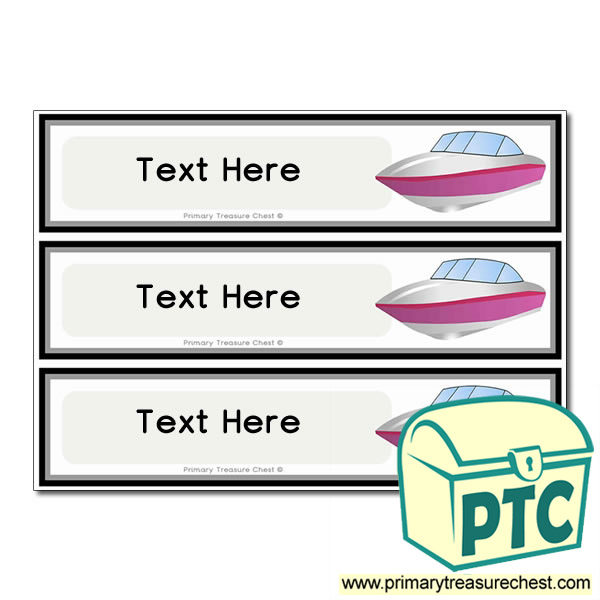 Speed Boat Themed Pupil Drawer Labels (Large)