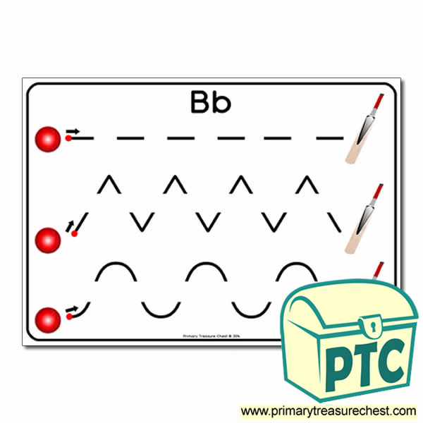 'Bb' Themed Pre-Writing Patterns Activity Sheet
