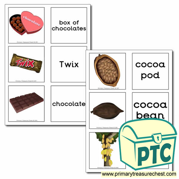 Chocolate Themed Matching Cards