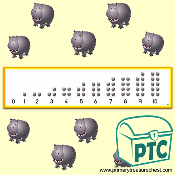 Hippo Number Shapes Display Banner